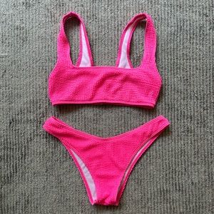 Neon pink bikini set